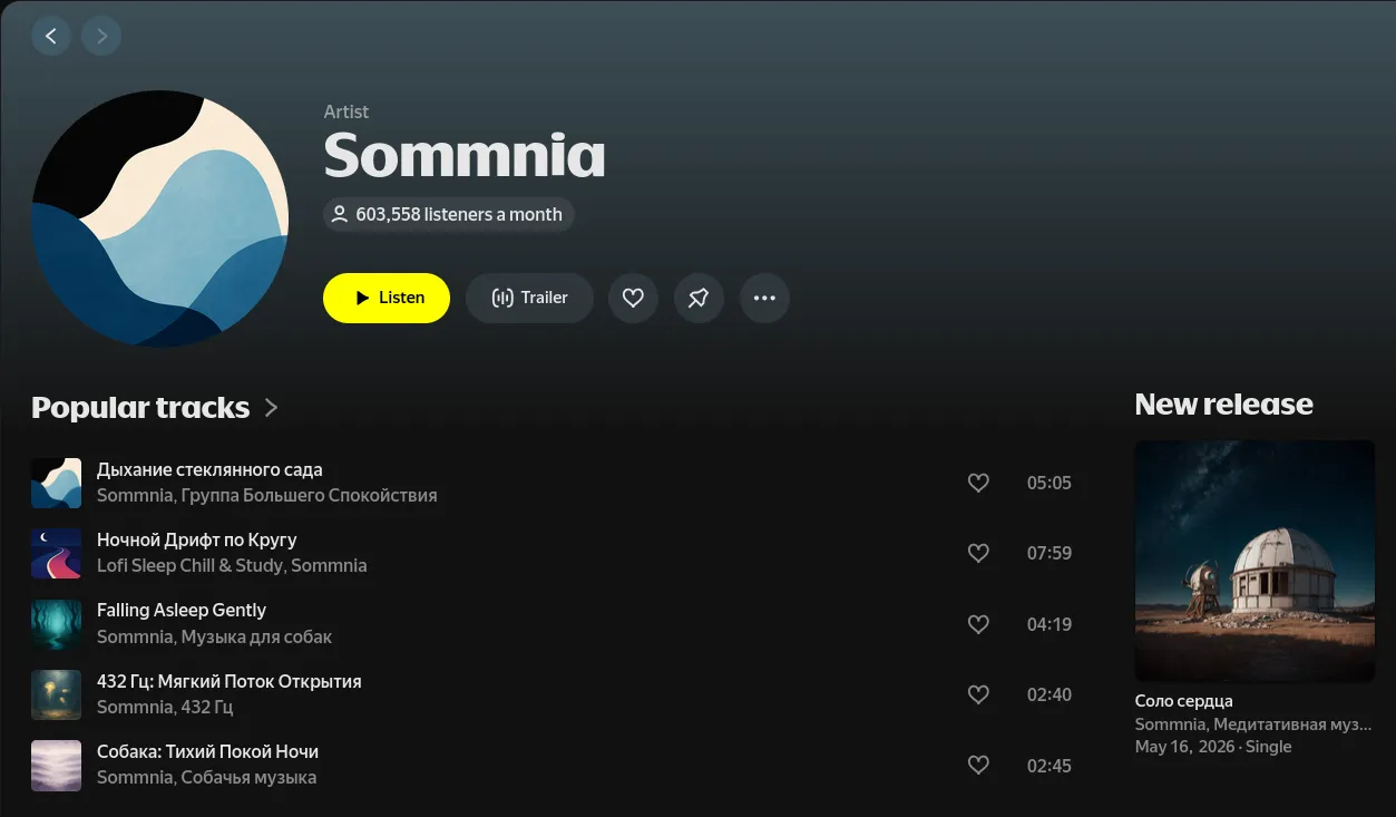 Artist Sommnia uploads 90+ releases per day